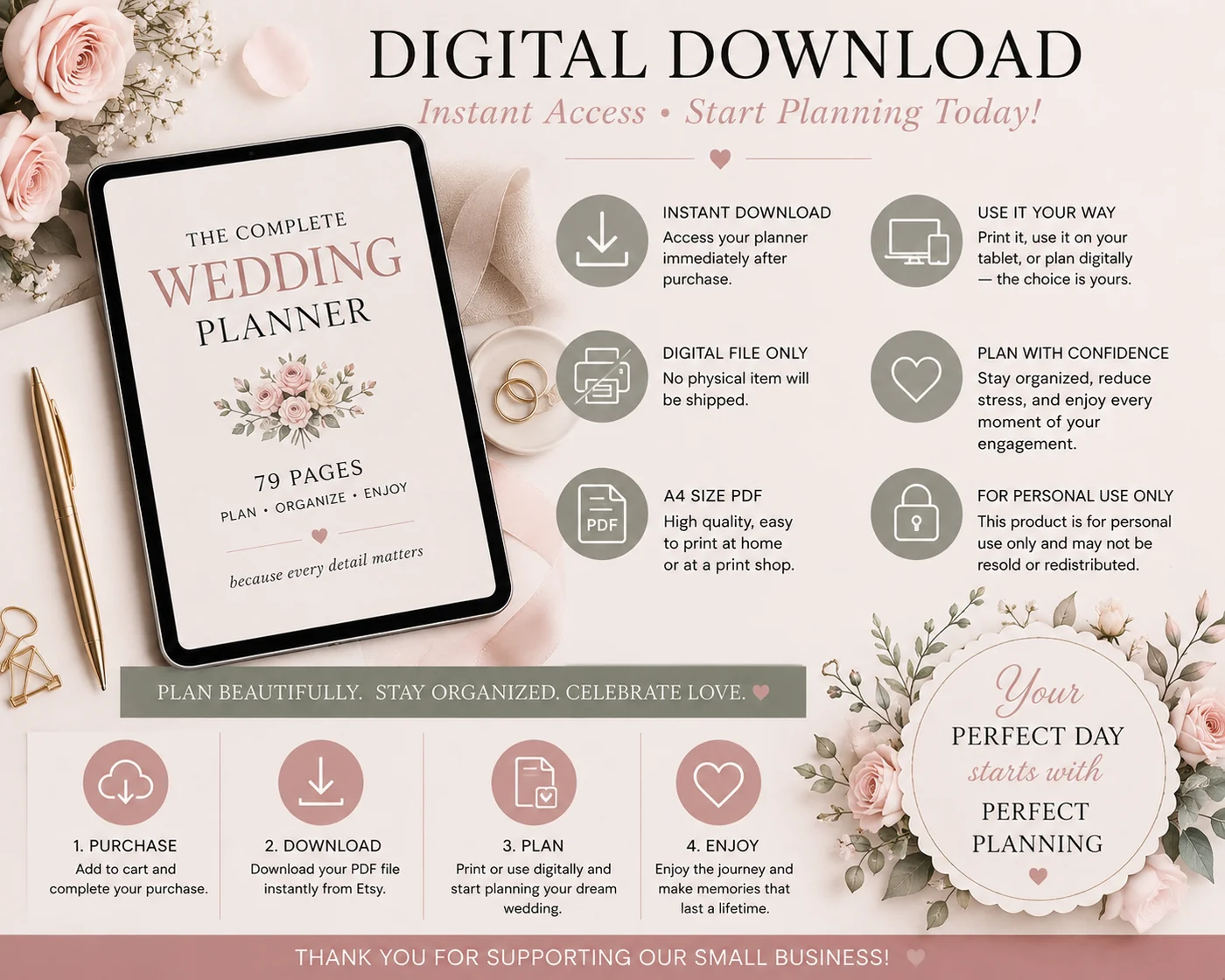 The Complete Wedding Planner digital download product mockup